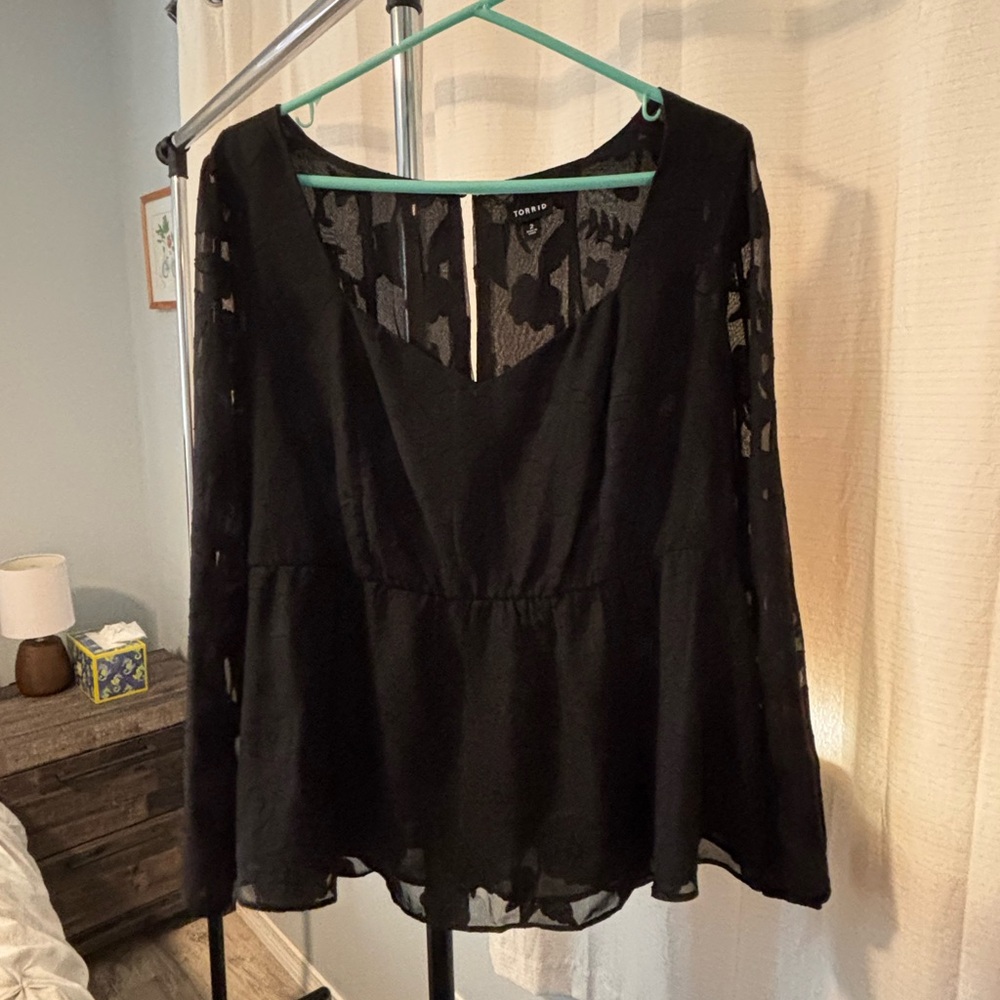 Torrid Black Peplum Blouse